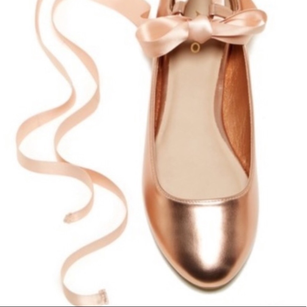 Aldo Malbaie Rose Gold Ballet Slippers Wedding